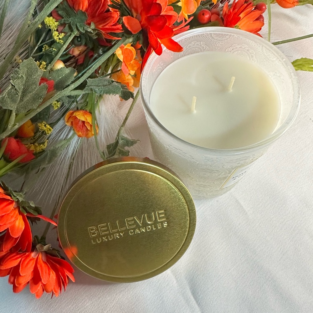 Bellevue Double Wick 12 oz Luxury Candle MONK FRUIT & VANILLA ~ New! - Picture 3 of 13